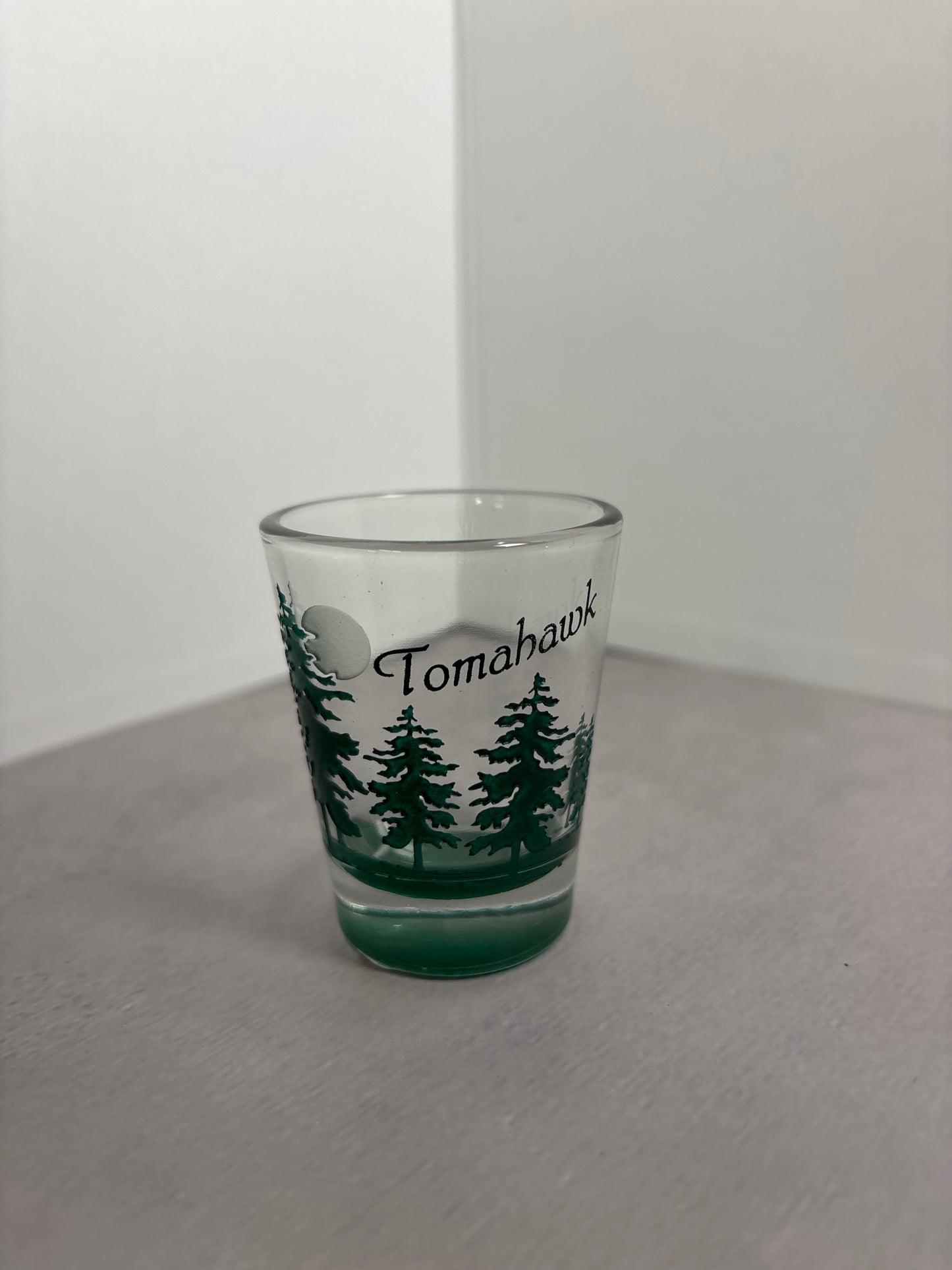 Tomahawk Tree Etch Shot Glass