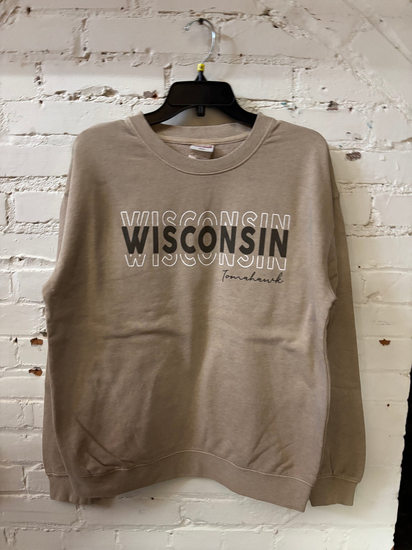Wisconsin Tomahawk Heathered Crewneck
