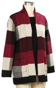 N Touch More To Say Plaid Cardigan Sweater