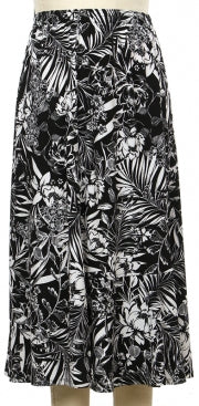 Black and White Floral Print Skirt