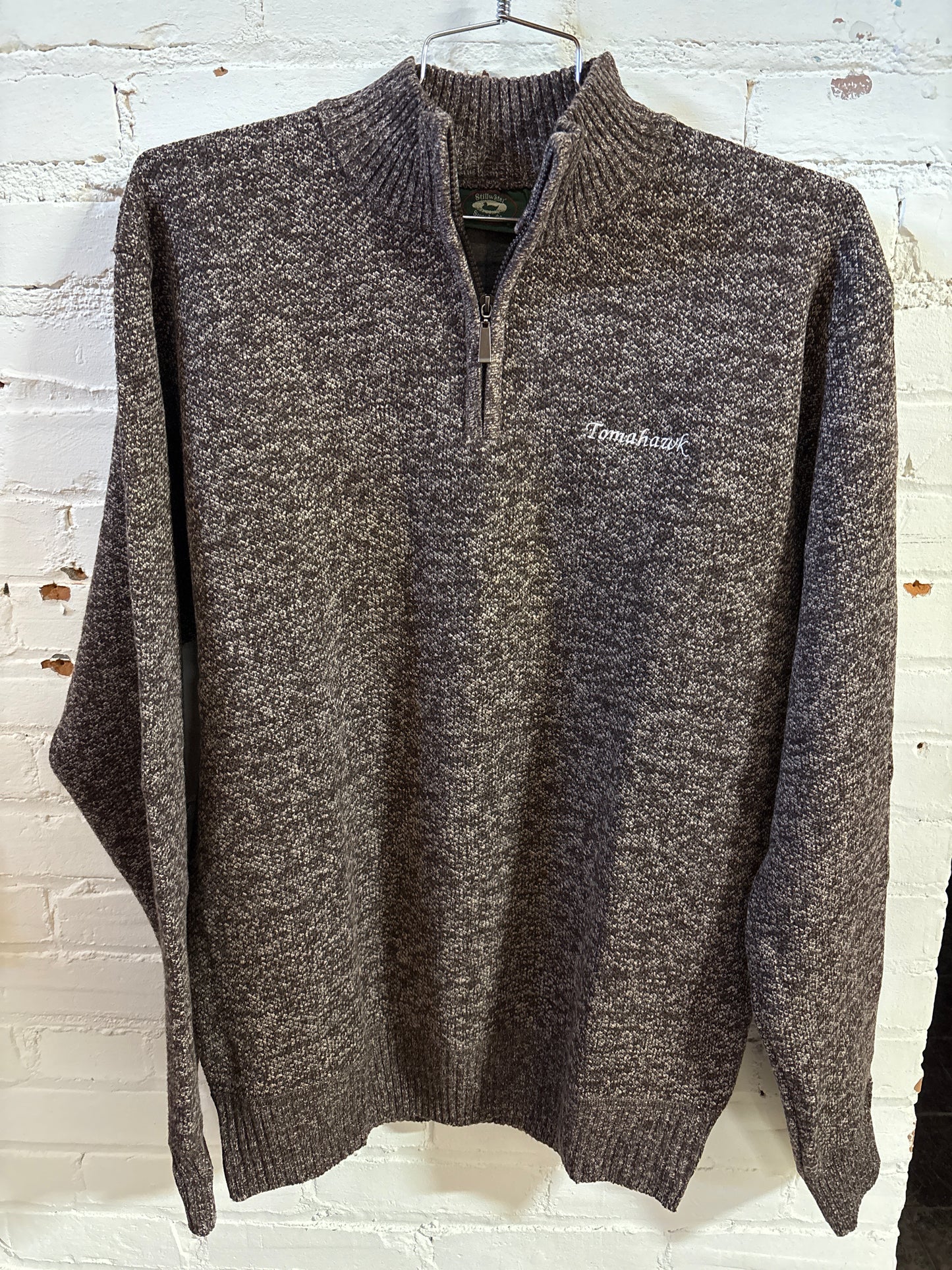 Tomahawk Men's 1/4 Zip Brown Sweater