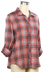 N Touch Denim Darling Plaid Shirt