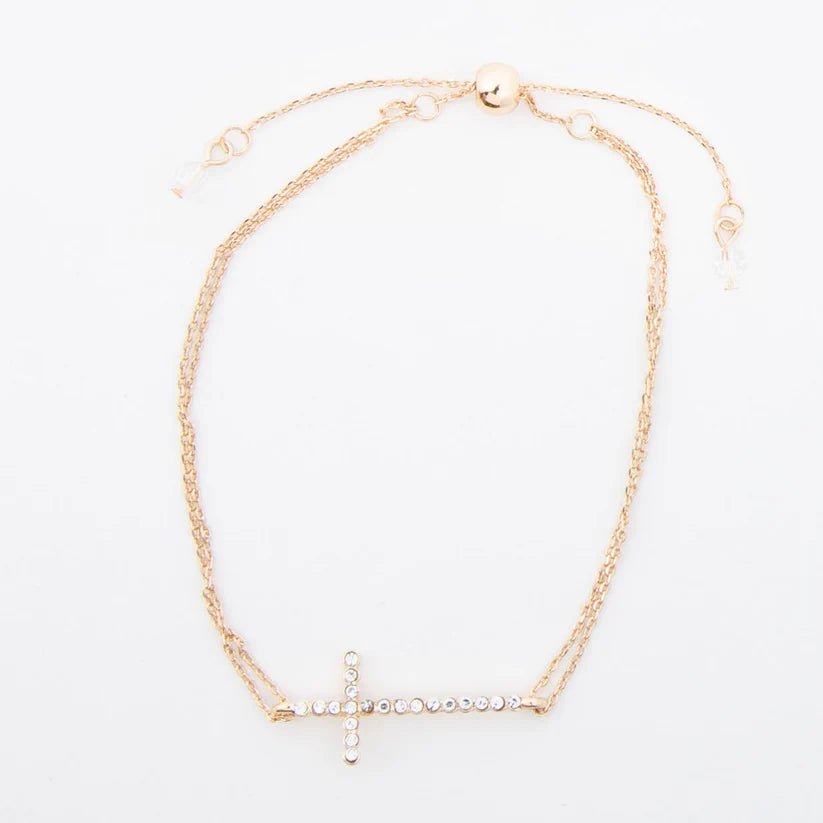 Linked Chain Cross Bracelet