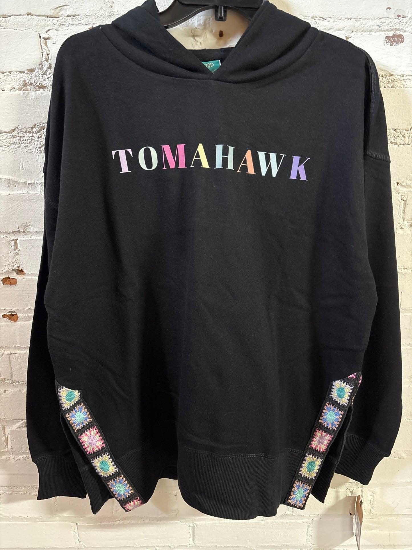 Tomahawk Embroidered Floral Side Hoodie