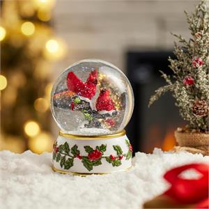 Snowbirds Cardinal Water Globe