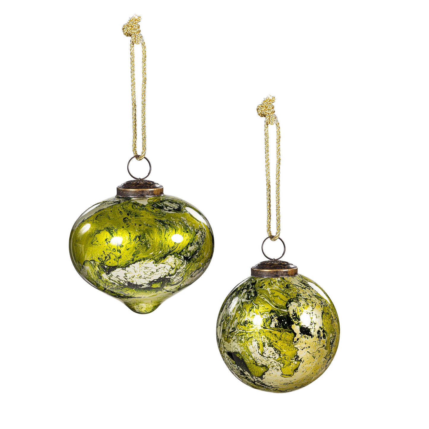 Shades of Green Marble Glass Ornament