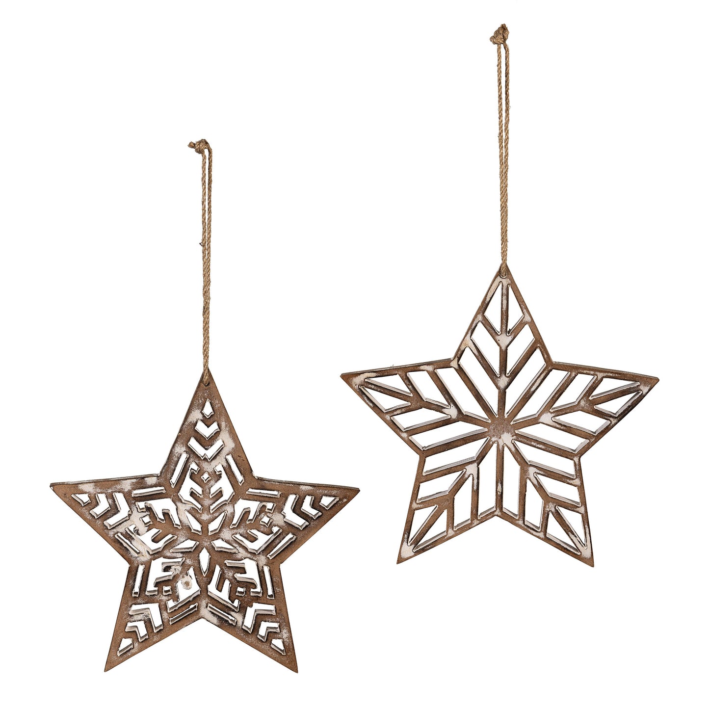 Snowflake Star Wood Ornament