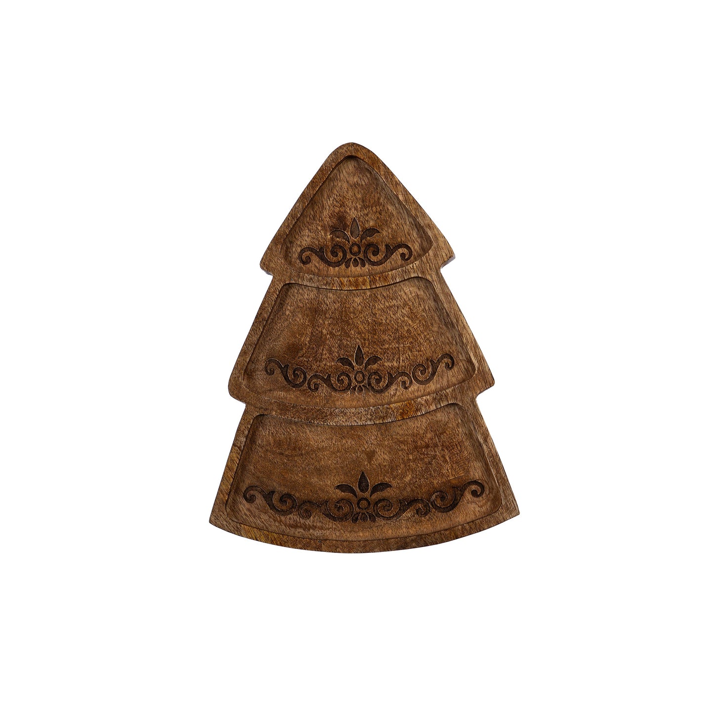Wood Tree Divided Serving Tray