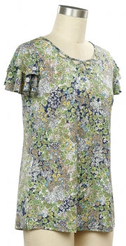 Short Sleeve Flower Print Top