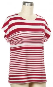 Short Sleeve Red Striped Top