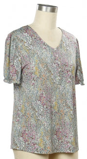 N Touch Short Sleeve Cassidee Print Top