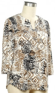 Links Between Places Aztec Print Top