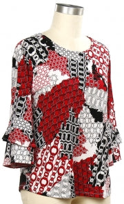 Southern Lady Demi Rings Print Top