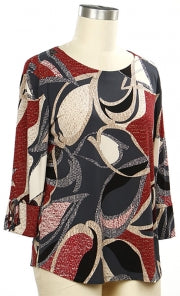 N Touch Jitterbug Tie Sleeve Top