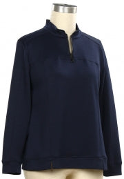 N Touch Jacinta Solid Zip Neck Top
