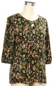 Links Open Road Feather Print Top