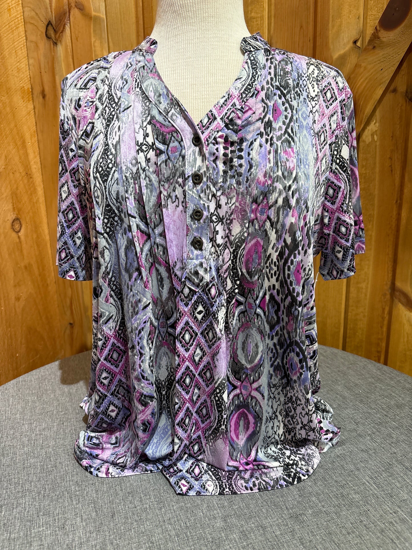 Southern Lady Uptown Short Sleeve Printed Top