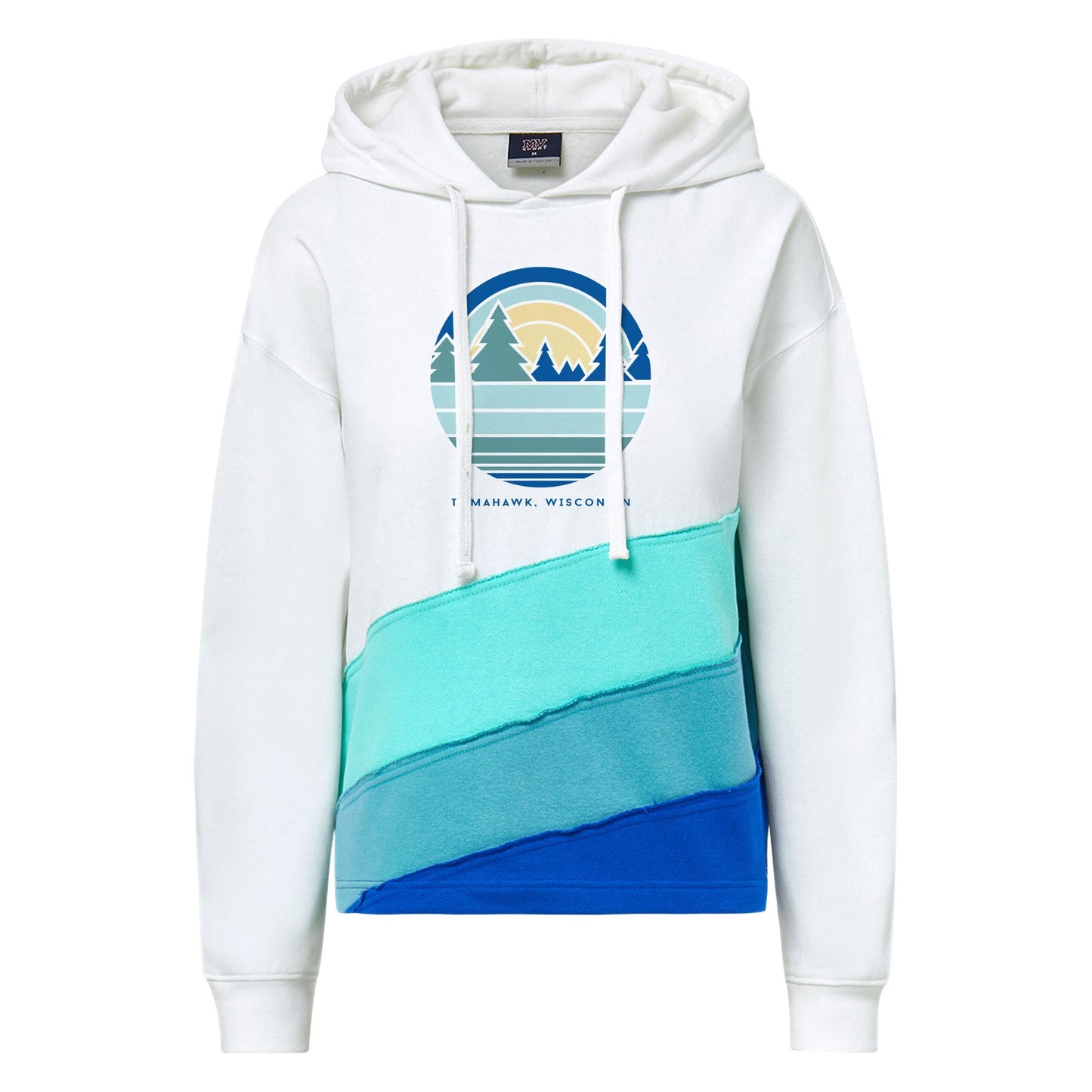 Tomahawk Wisconsin Watercolor Print Ladies Hoodie