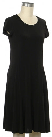 Black Cap Sleeve Dress