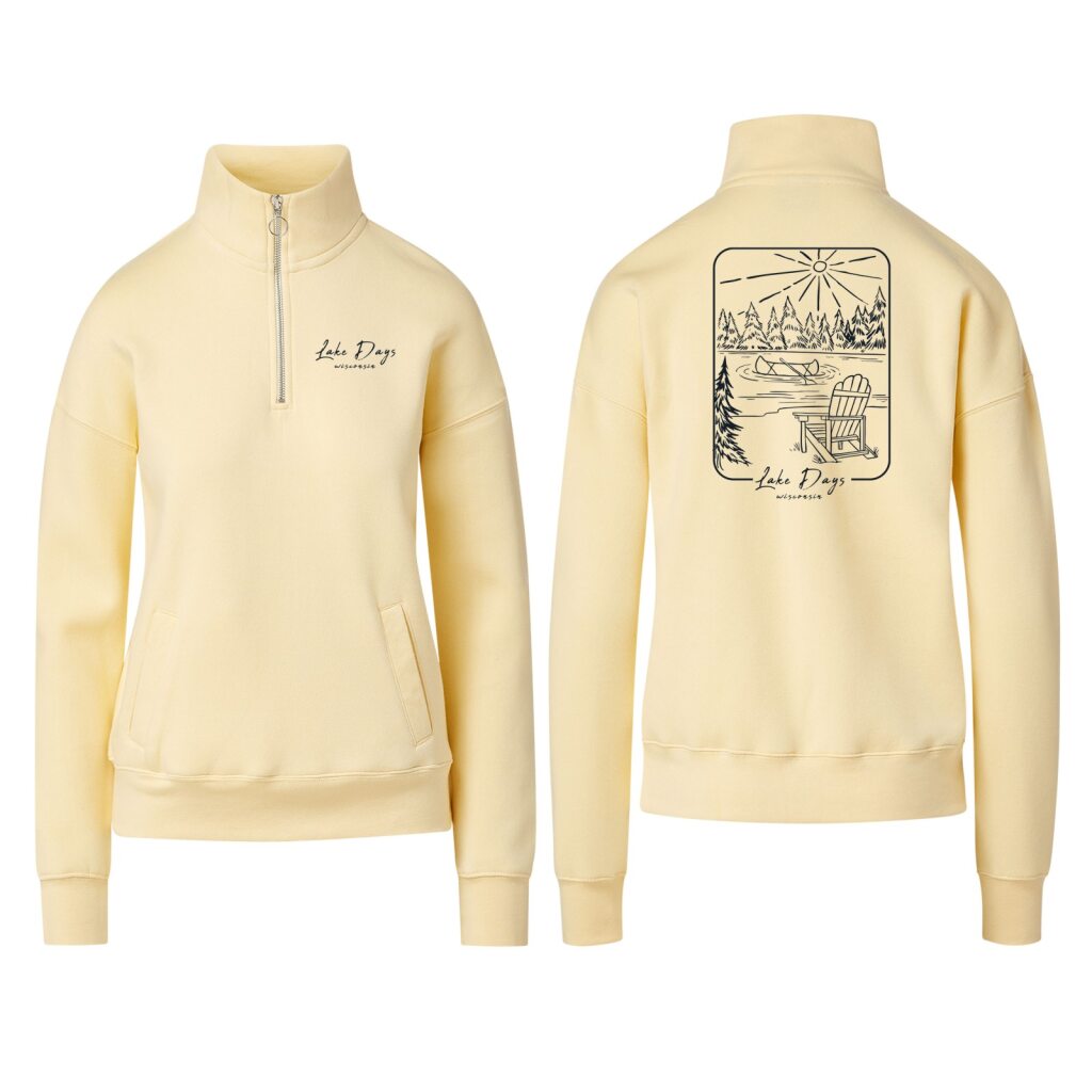 Lake Days Wisconsin Ladies 1/4 Zip Pullover