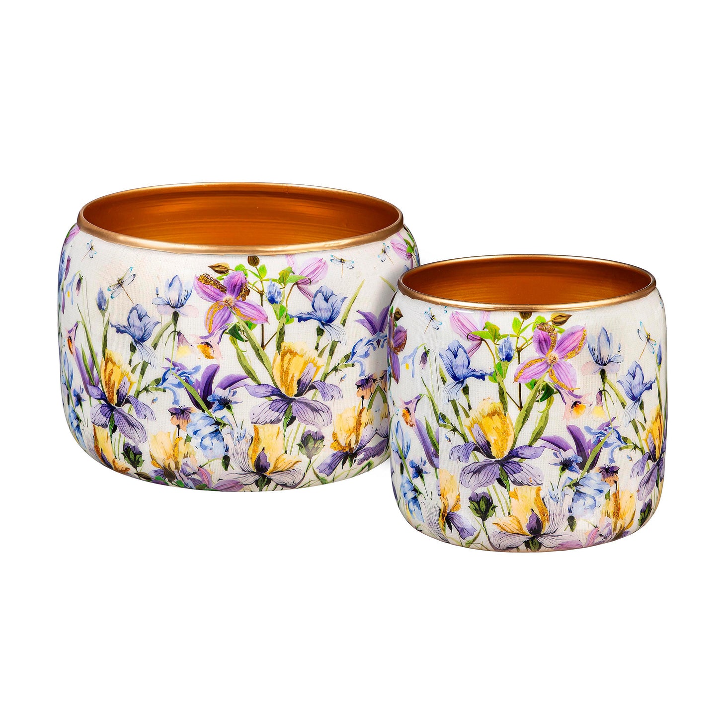 Golden Lilac Metal Planters