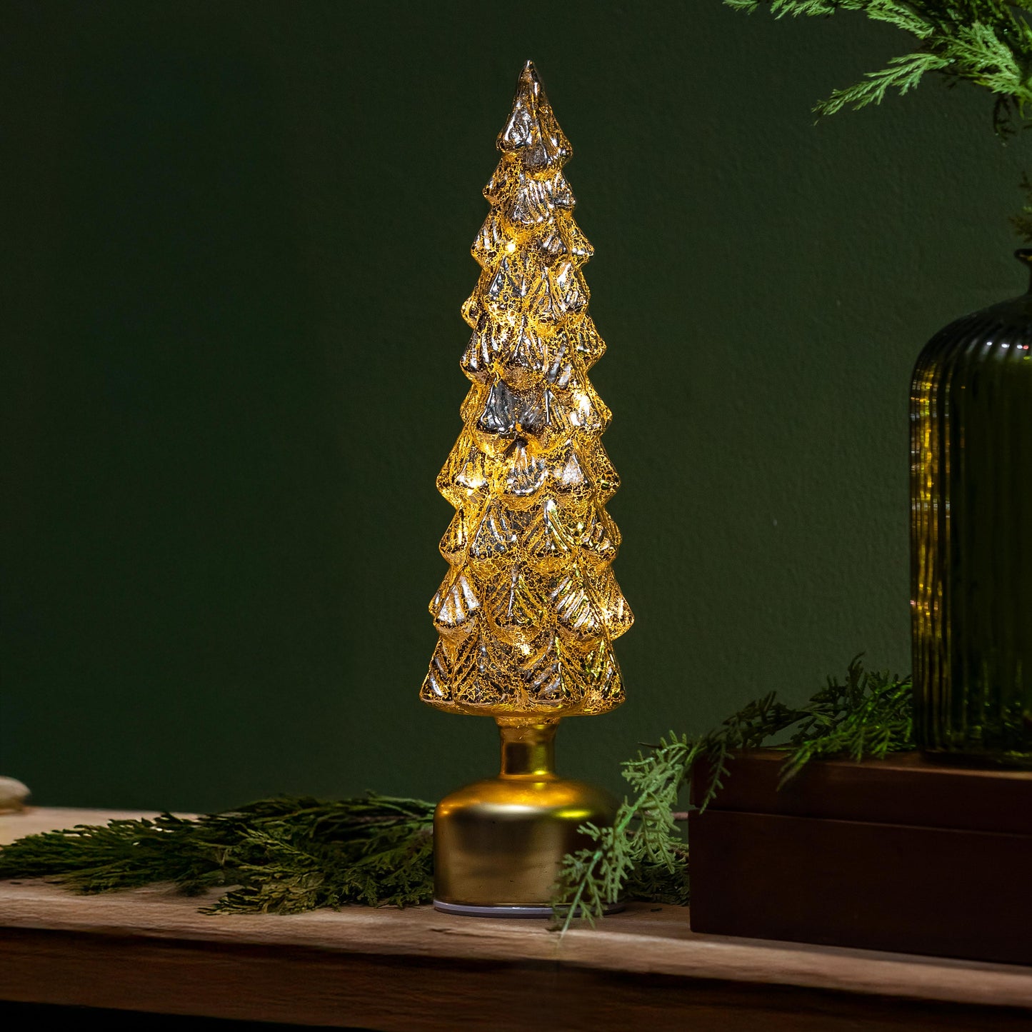 Rotating Glass Tree Table Decor