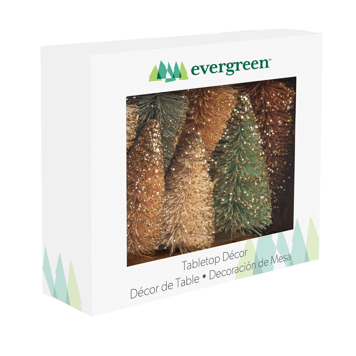 Shades of Green Tree Set Table Decor (Set of 7)