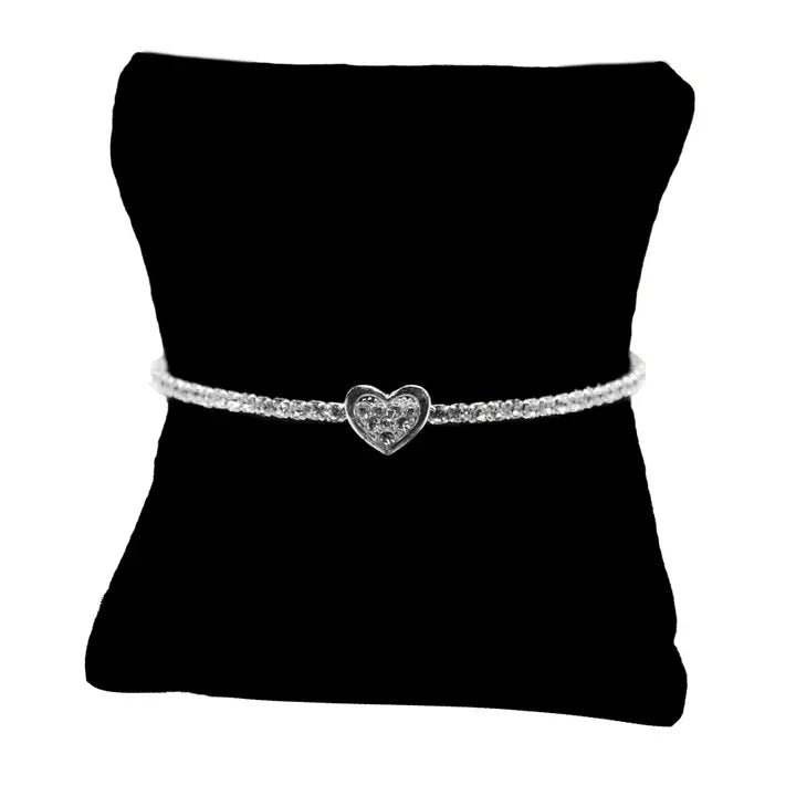 Silver Heart Wire Bracelet