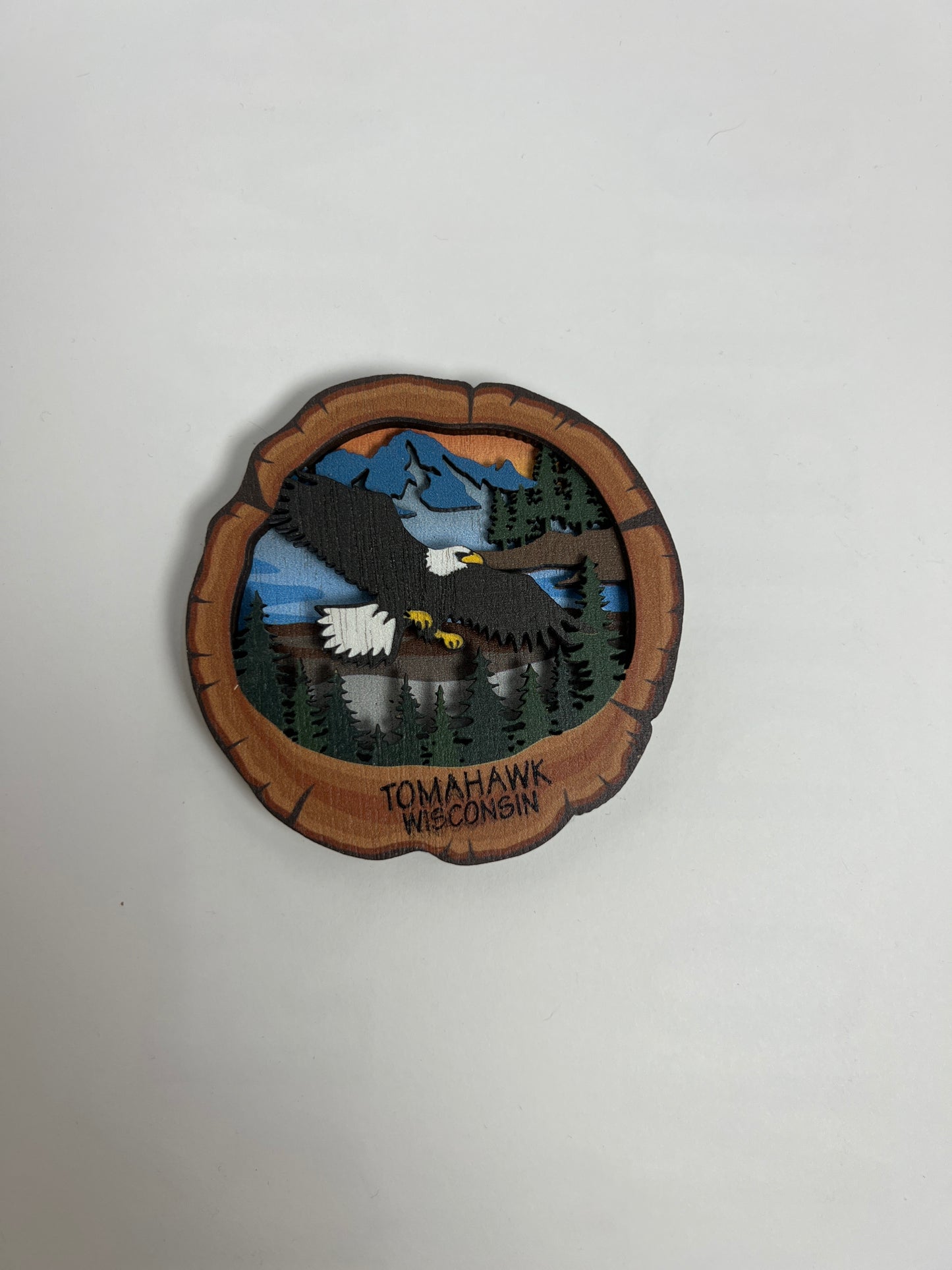 Tomahawk Wood Eagle Magnet