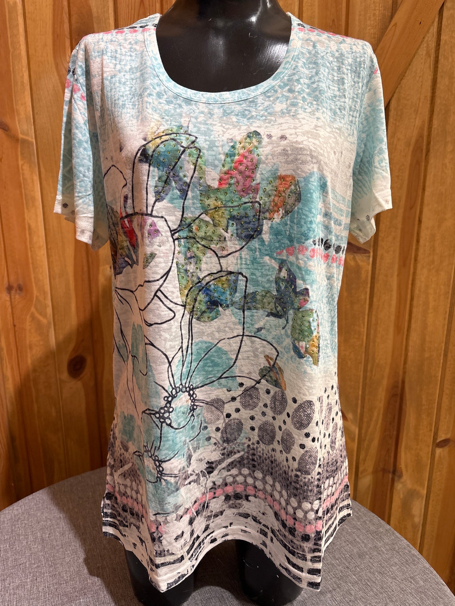 Short Sleeve Watercolor Floral Tee
