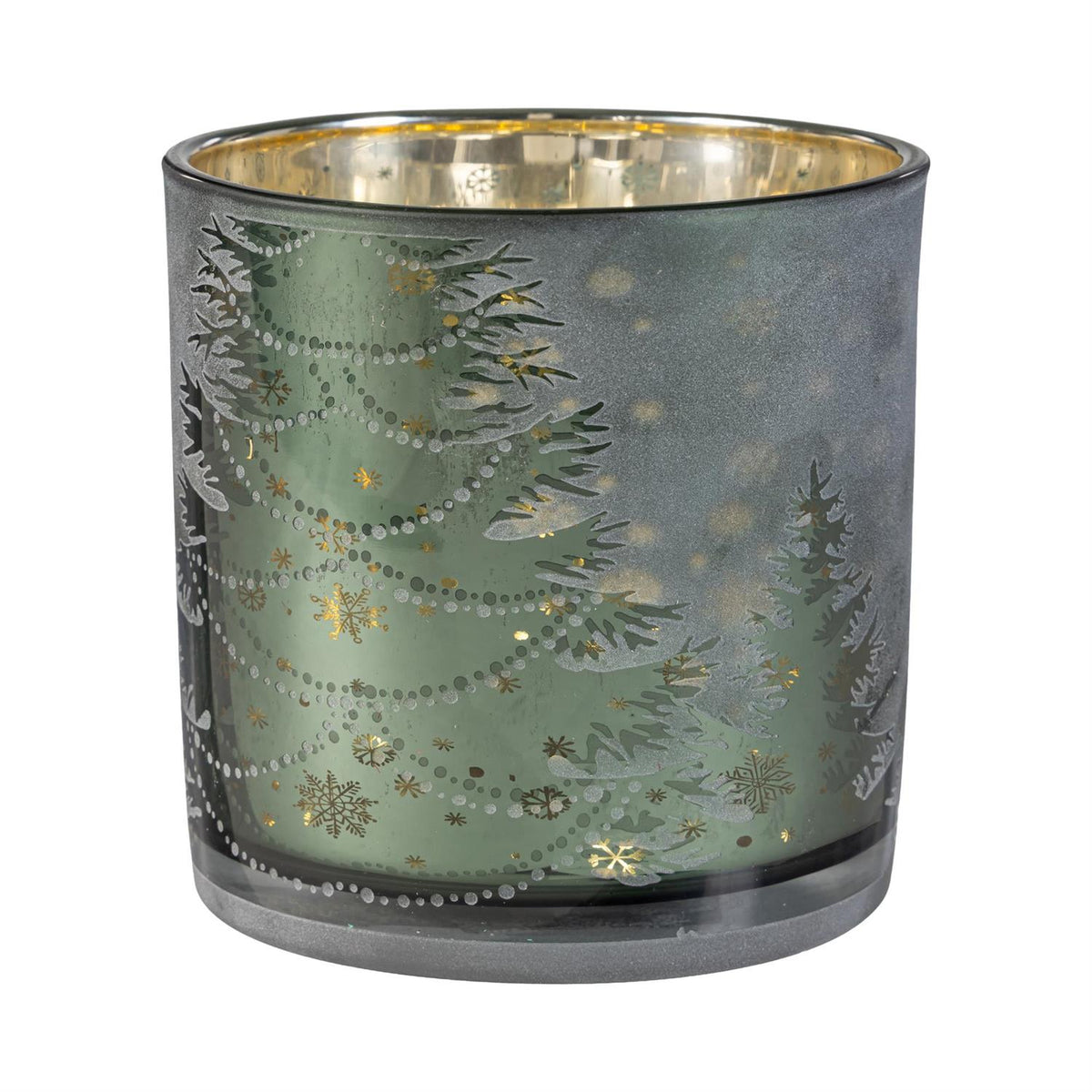 VivaStyle Etched Tree Glass Candle Holder