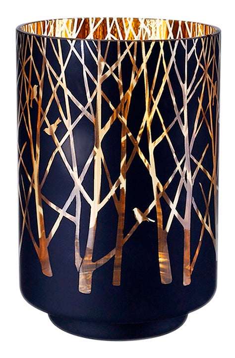 Glass Etched Tree Cylinder/Candleholder