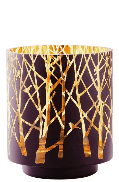 Glass Etched Tree Cylinder/Candleholder