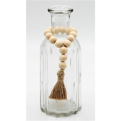 Ribbed Glass Jar With Beaded Ring