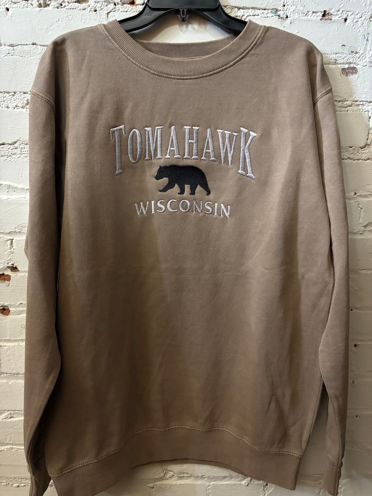 Tomahawk Embroidered Bear Crewneck