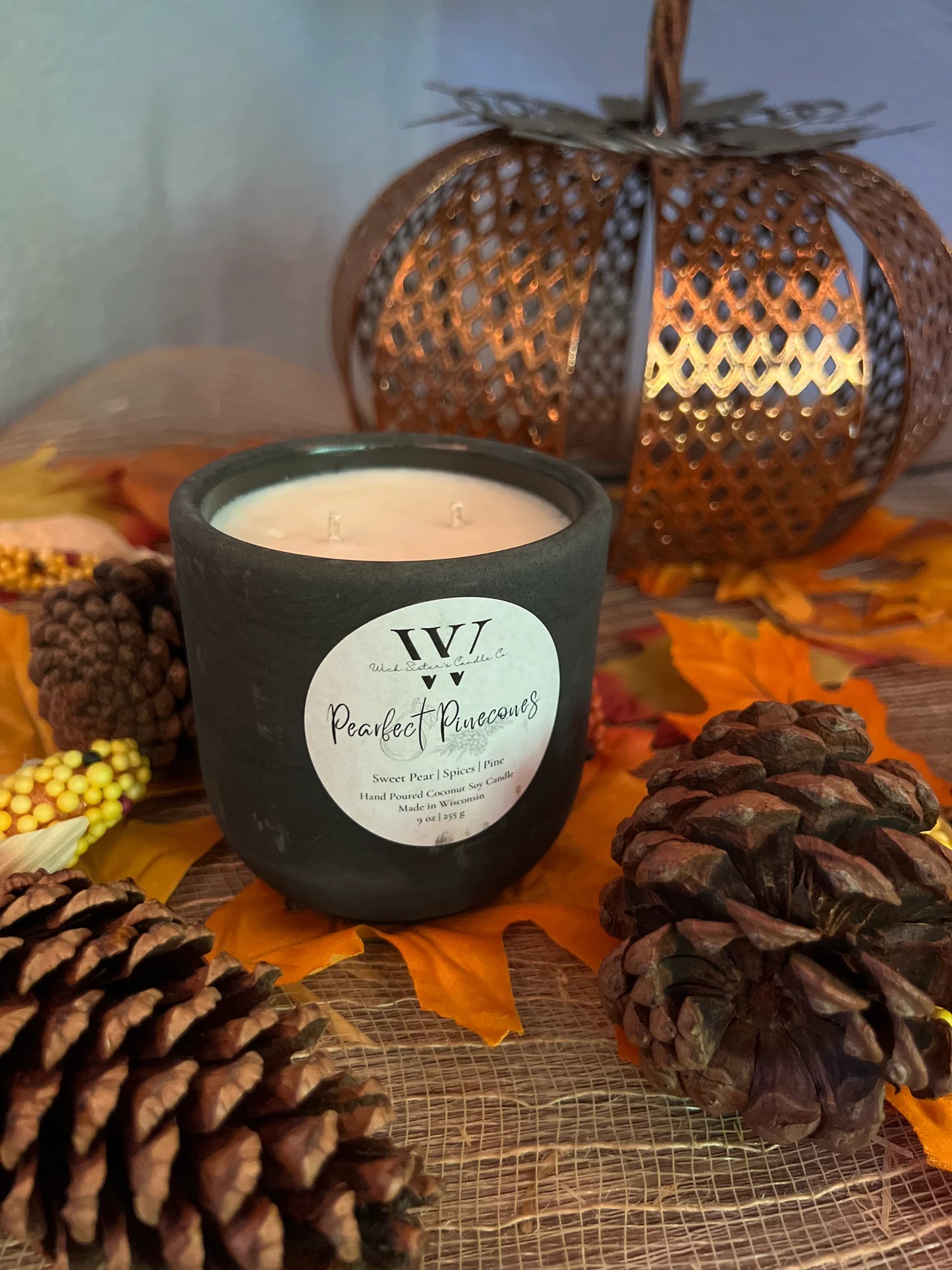 Wick Sister's Fall Collection Concrete Candles