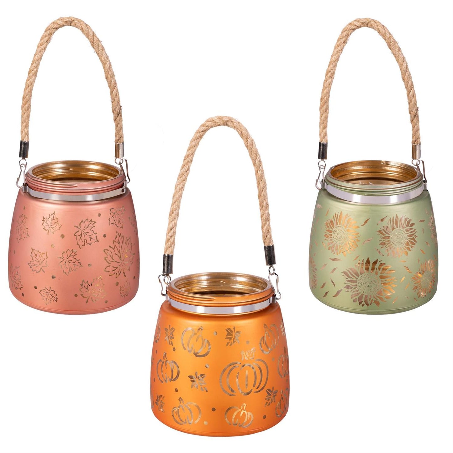 Harvest Blossom LED Glass Jars