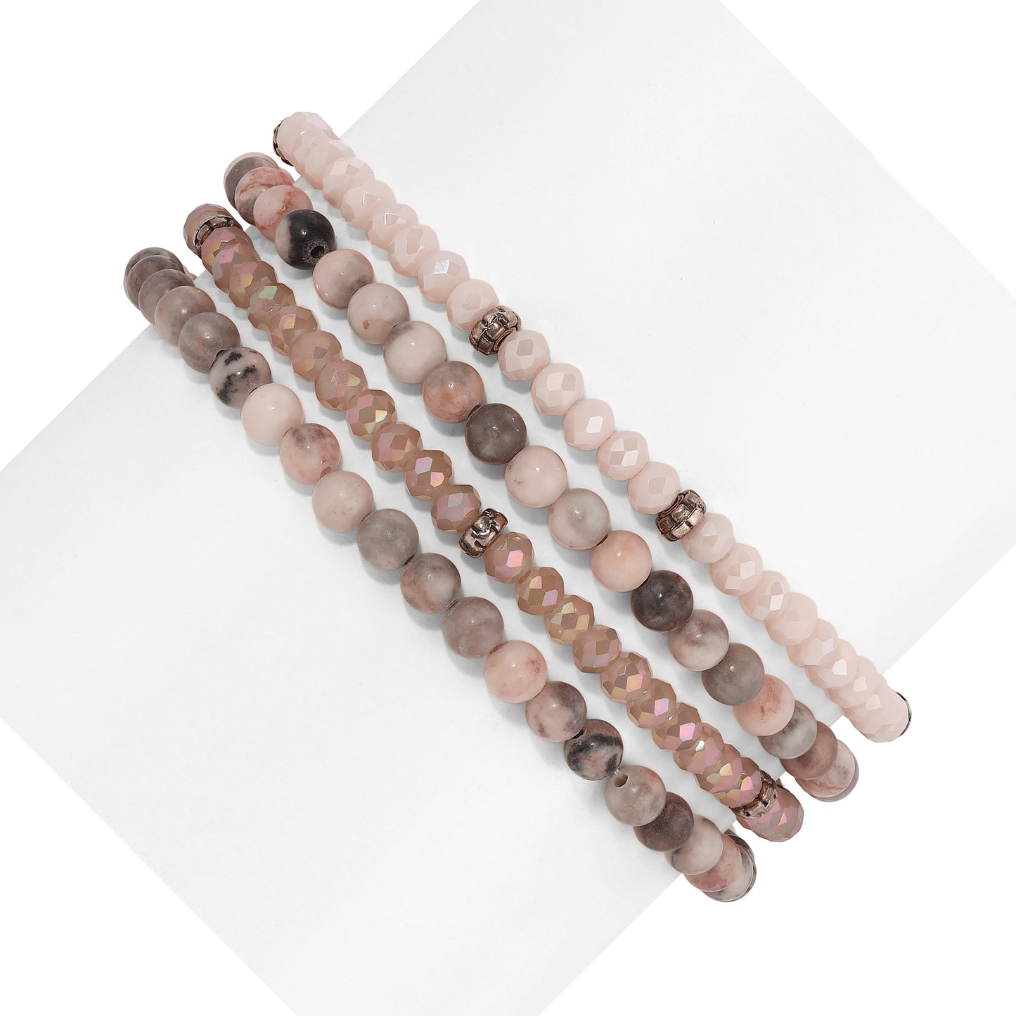 Gemstone & Crystal Beaded Bracelet Sets