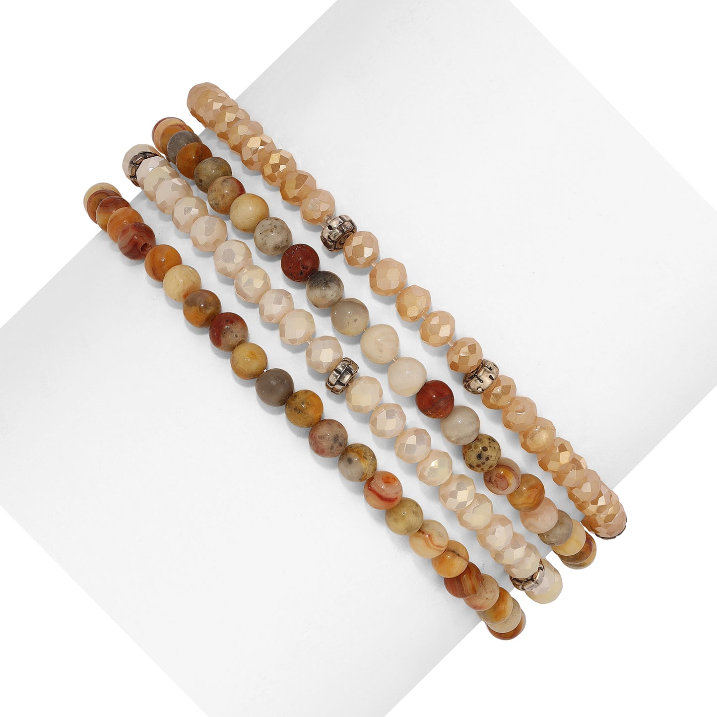 Gemstone & Crystal Beaded Bracelet Sets
