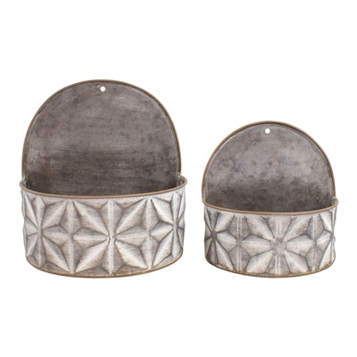 Flower Embossed Wall Pocket