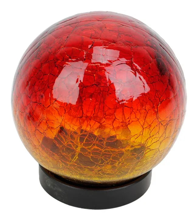 LED Solar Crackle Glass Globes