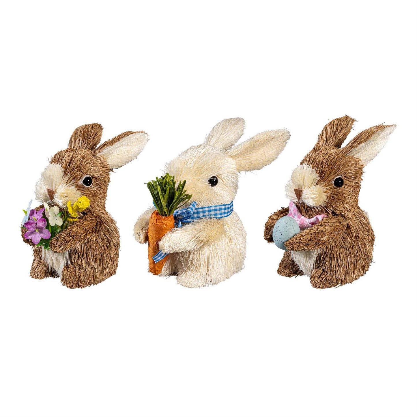 Natural Fiber Easter Bunny Table Decor - Set of 3