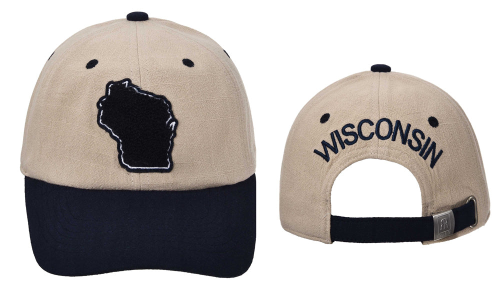 Wisconsin Map Embroidered Baseball Hat