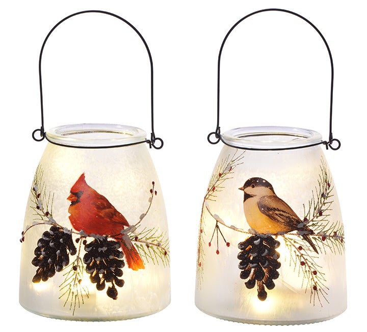 LED Glass Bird Lantern