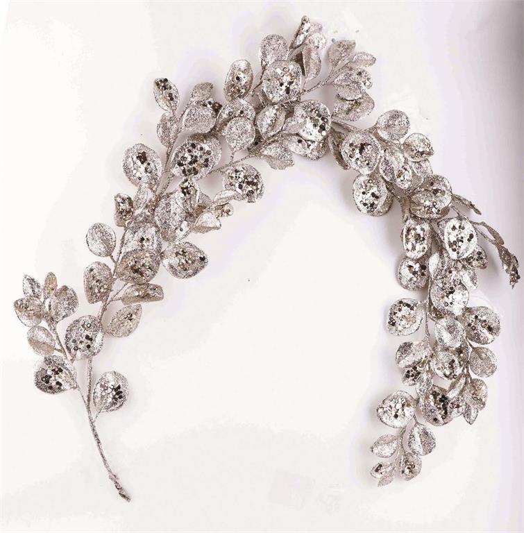Champagne Glitter Leaf Garland