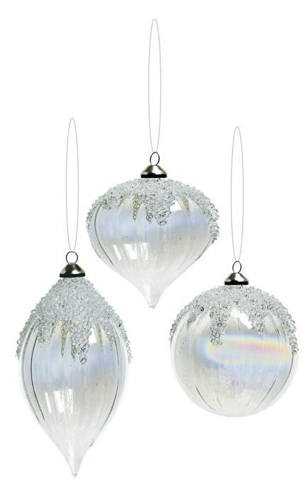 Snow Ice Cap Iridescent Swirl Ornament