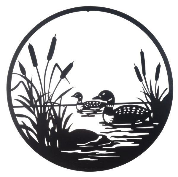Round Laser Cut Loon and Geese Wall Decor