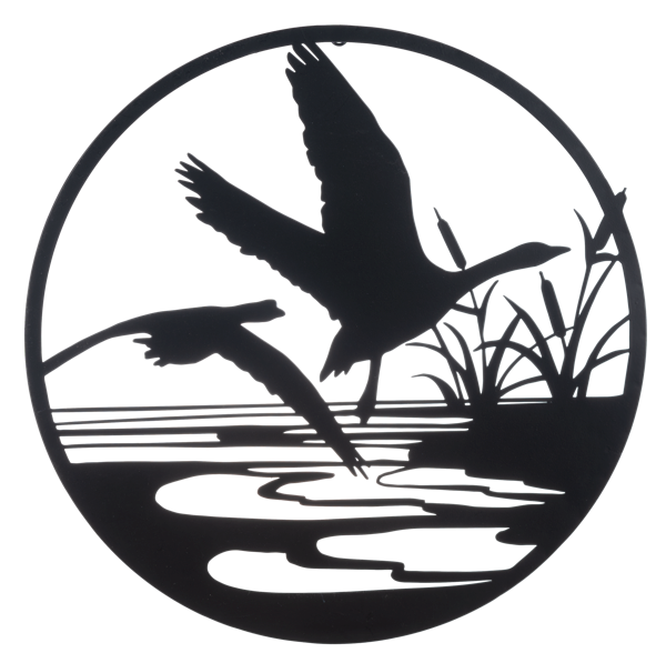 Round Laser Cut Loon and Geese Wall Decor