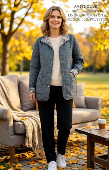 Creation Printed Quilt Reversible Jacket