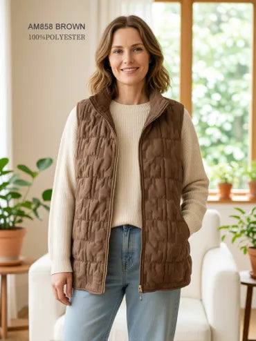 Creation Brown Quilted Vest